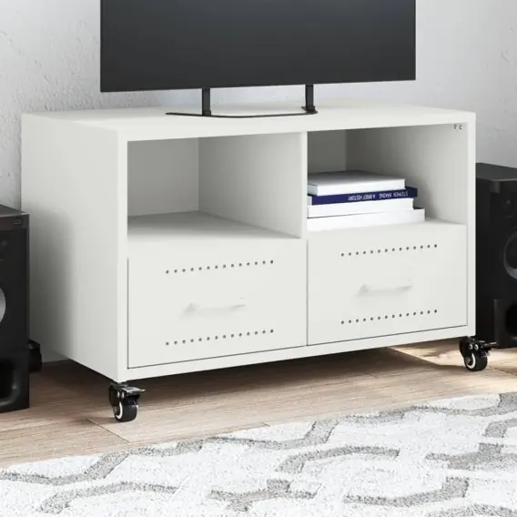 Szafka RTV, biała, 68x39x43,5 cm, stal walcowana na zimno Lumarko! - Hurtownia wielobranżowa Lumarko Niska cena